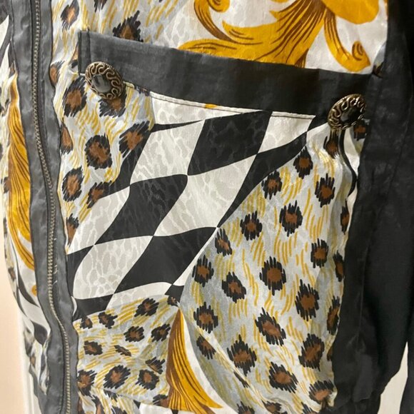 Y2K 90’s RETRO LEOPARD PRINT BOMBER JACKET WINDBREAKER with  PADDINGS Sz M DISCO - Picture 12 of 16